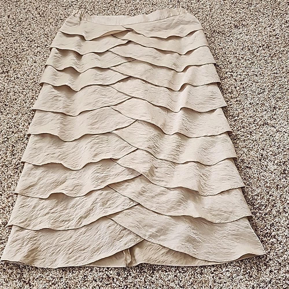Champagne Tiered Skirt Fluttery Size 12